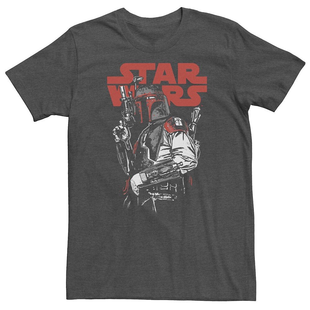 

Футболка с логотипом и названием Big & Tall Star Wars Boba Fett Licensed Character, цвет Charcoal Heather