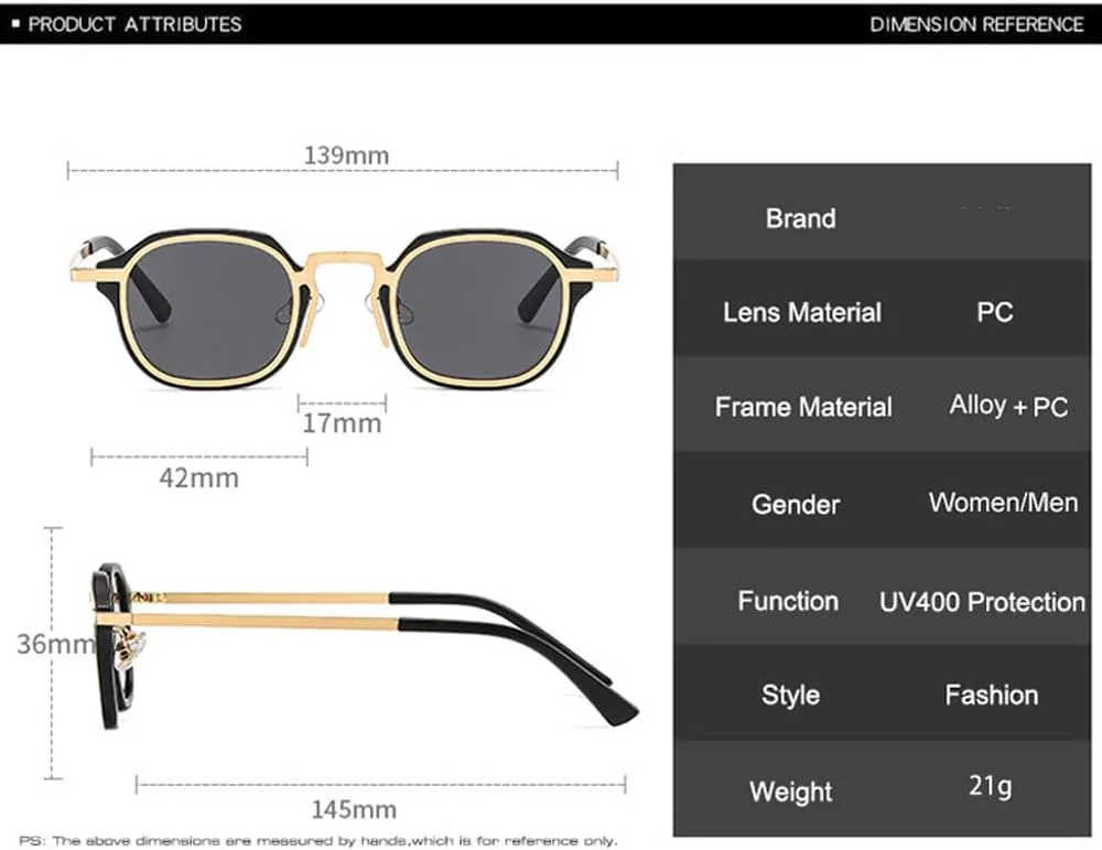 

Модные маленькие солнцезащитные очки для женщин в стиле ретро-панк, солнцезащитные очки UV400 для мужчин. Трендовые солнцезащитные очки HVTVTLA, Black Gray Gradient
