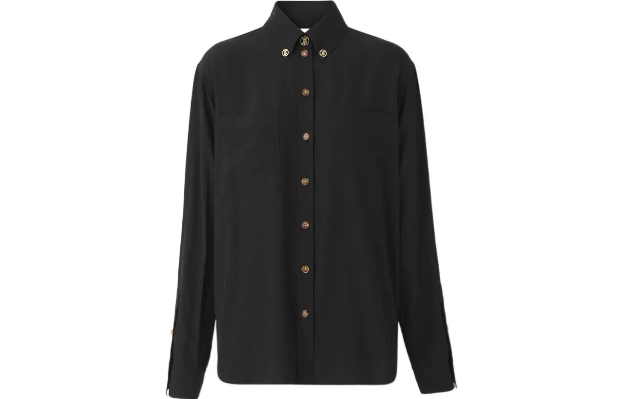 Рубашка женская Burberry, свободный крой, черный