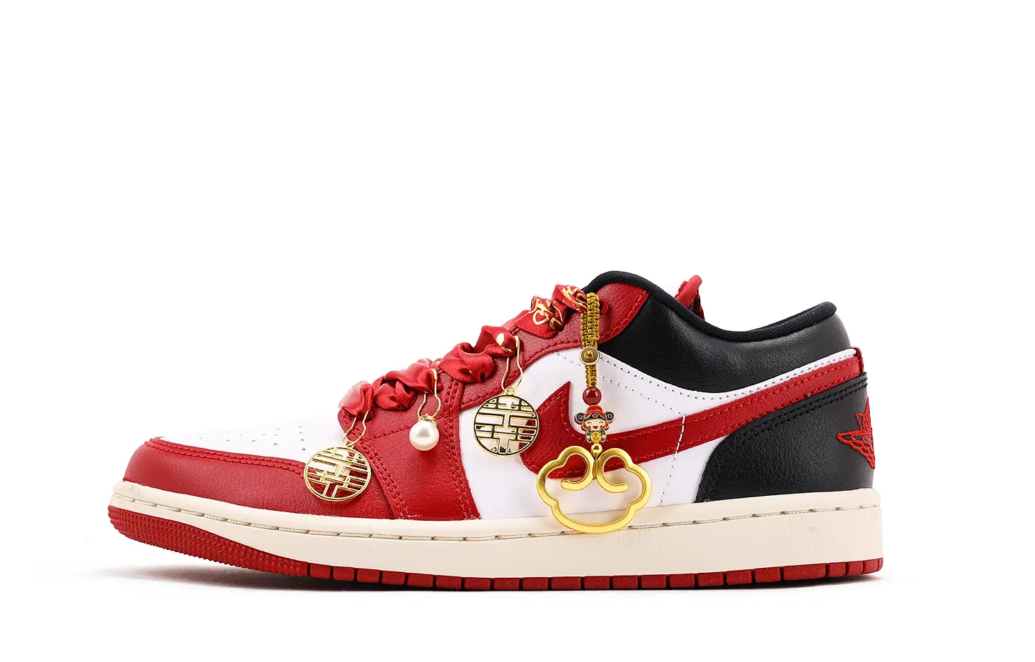 

Jordan Air 1 с кожаной амортизацией, износостойкие низкие винтажные баскетбольные кроссовки Unisex черные красные