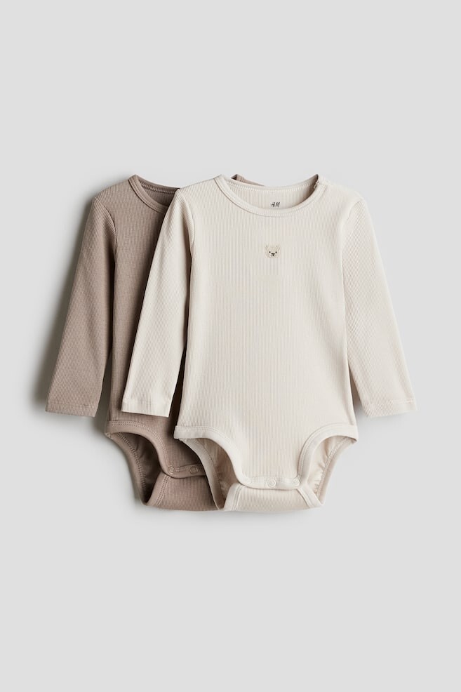 

В упаковке 2 боди с длинными рукавами H&M, бежевый