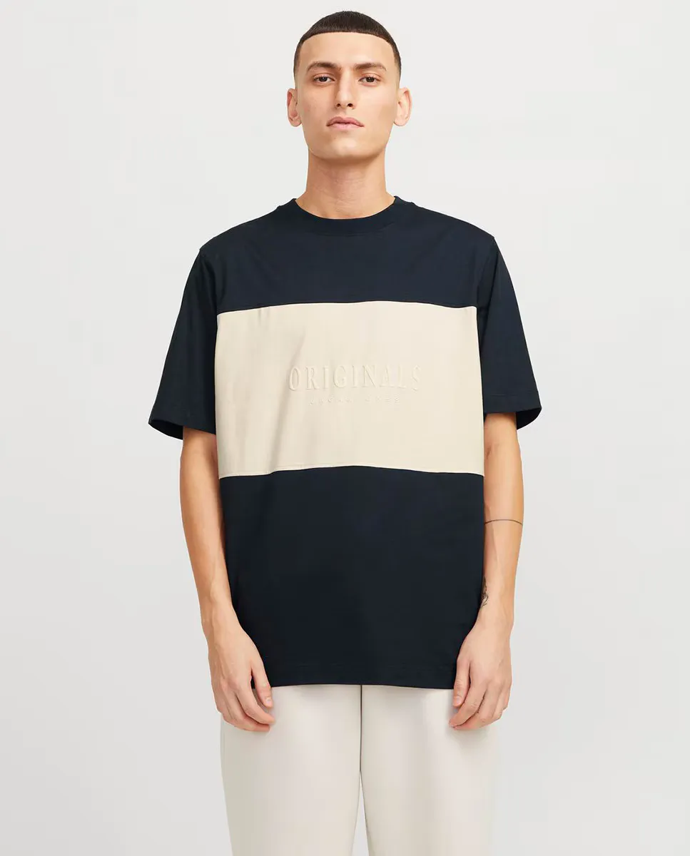 

Мужская футболка с короткими рукавами и контрастным логотипом спереди Jack & Jones, синий
