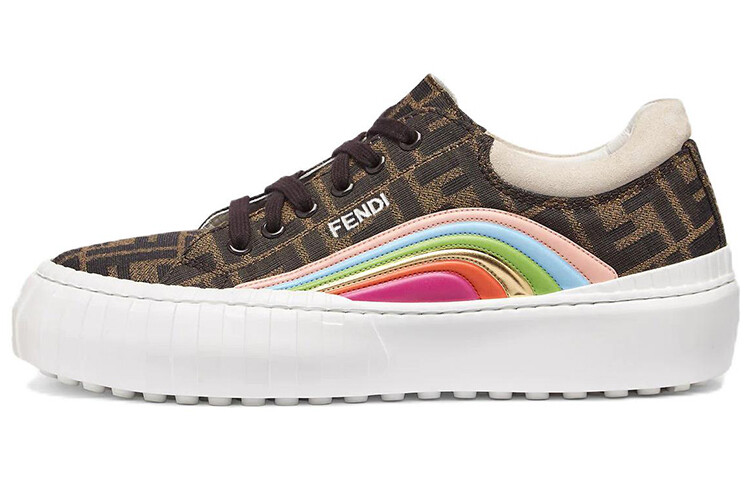 Кроссовки Fendi Force Skateboarding, темно-коричневый/белый