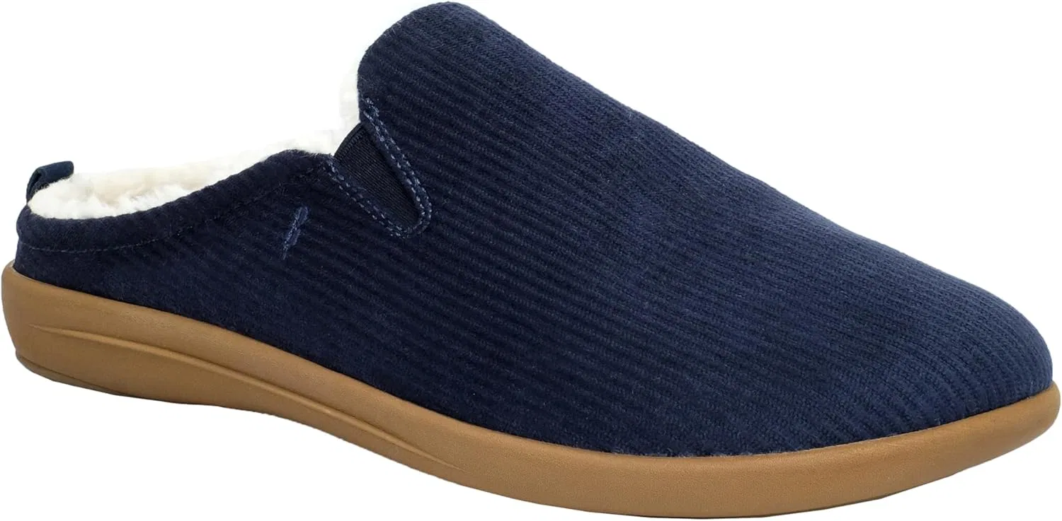 Тапочки вельветовые Dundee, синие REVITALIGN