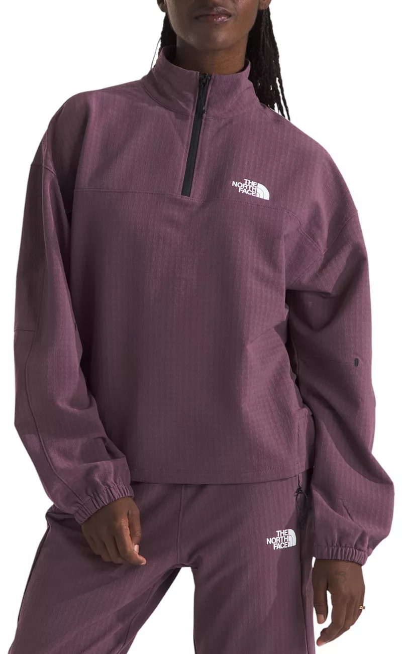 

Женский пуловер с молнией 1/4 The North Face Tekware Grid, цвет Midnight Mauve