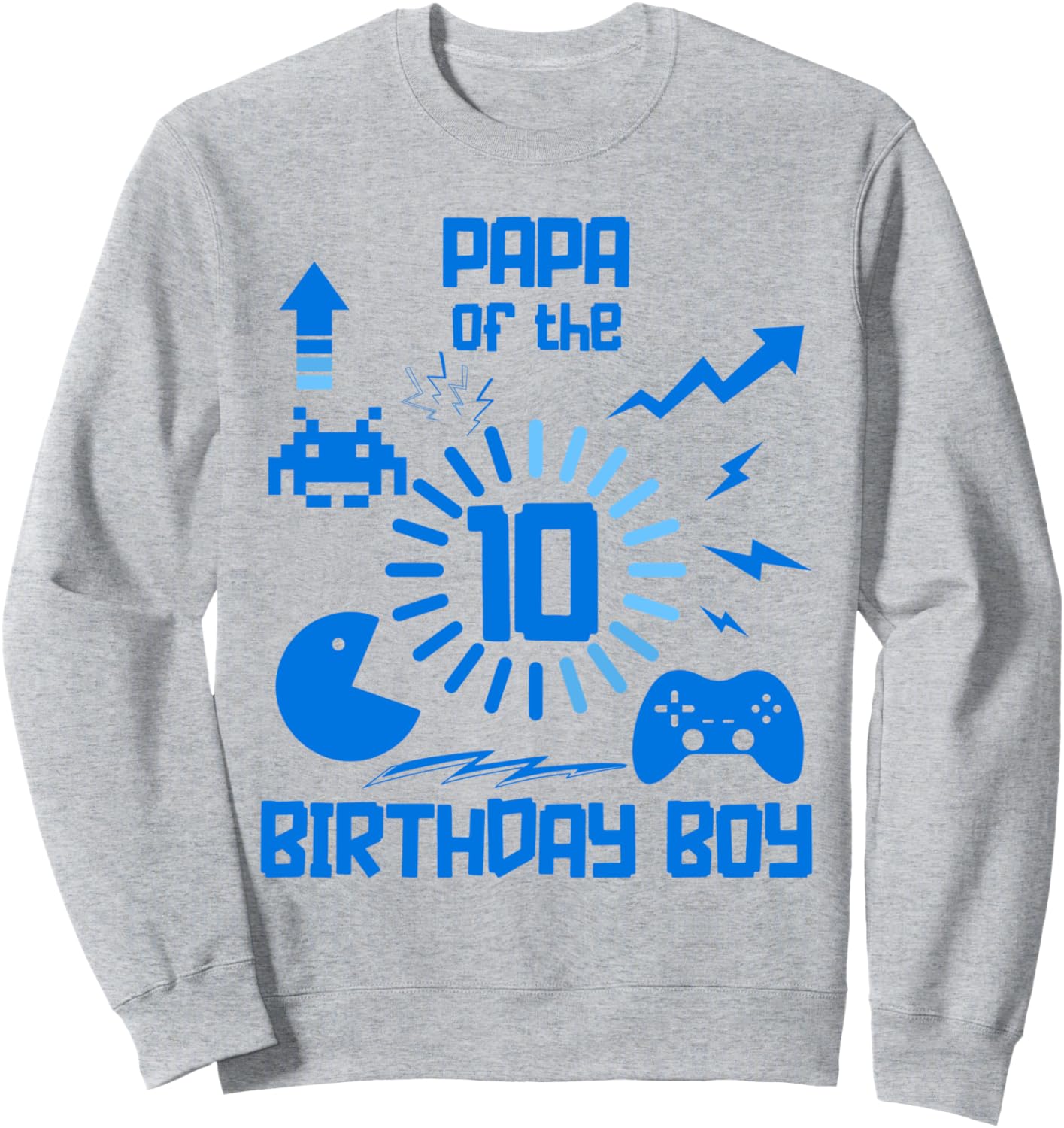 

Папа именинника, видеоигра, синяя толстовка на 10-летие Family Look Video Game In Blue Decorations Gifts