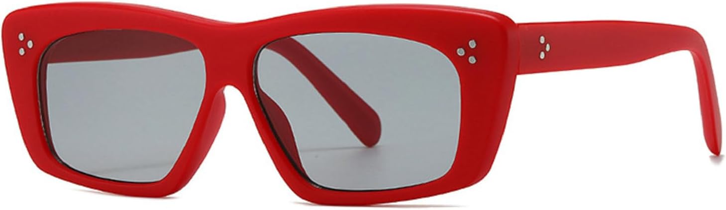 

Популярные модные квадратные женские солнцезащитные очки класса люкс в стиле ретро с заклепками, мужские солнцезащитные очки «кошачий глаз», трендовые солнцезащитные очки Melrose, Red