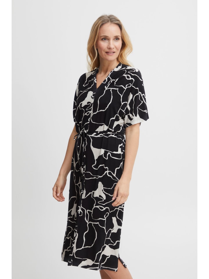 

Короткое платье Fransa Jerseykleid FRFEDOT DR 6 - 20611925 Kurzarm Kleid mit Bindeband, черный
