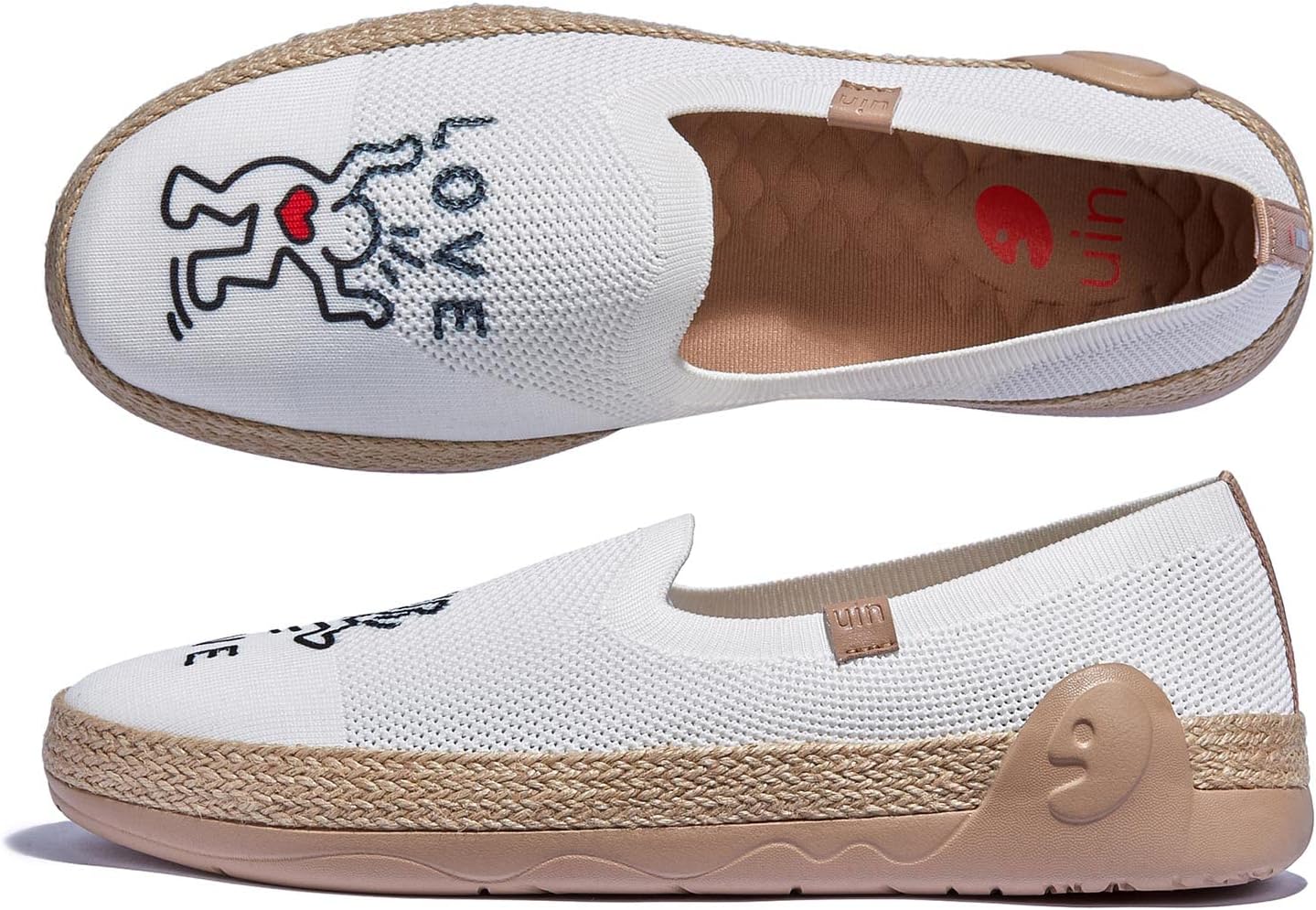 Мужские эспадрильи UIN Slip Ons- легкие прогулочные повседневные лоферы, удобные, с ручной росписью, серия Marbella, Marbellaⅱ-true Love 3 — фото 2
