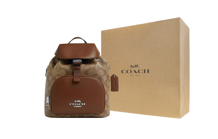 

COACH Сумка PACE Coated Canvas With Refined Calfskin Backpack Trumpets Women's Khaki & Saddle