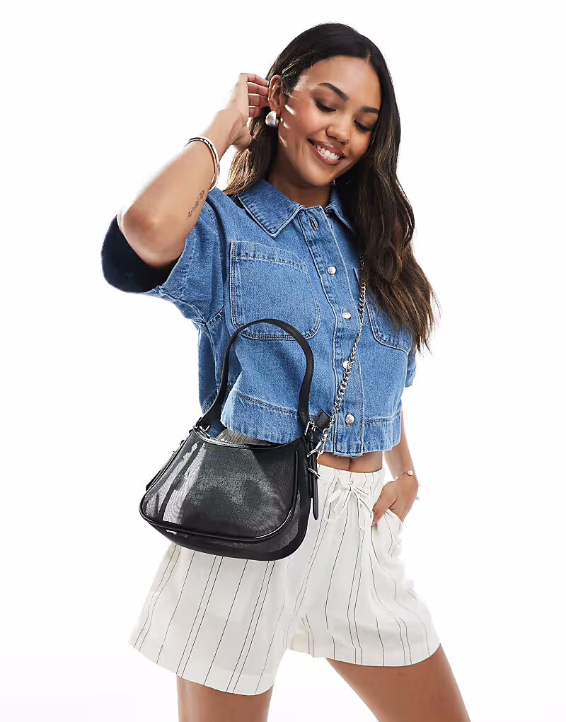 

Сумка Stradivarius из сетки черного цвета