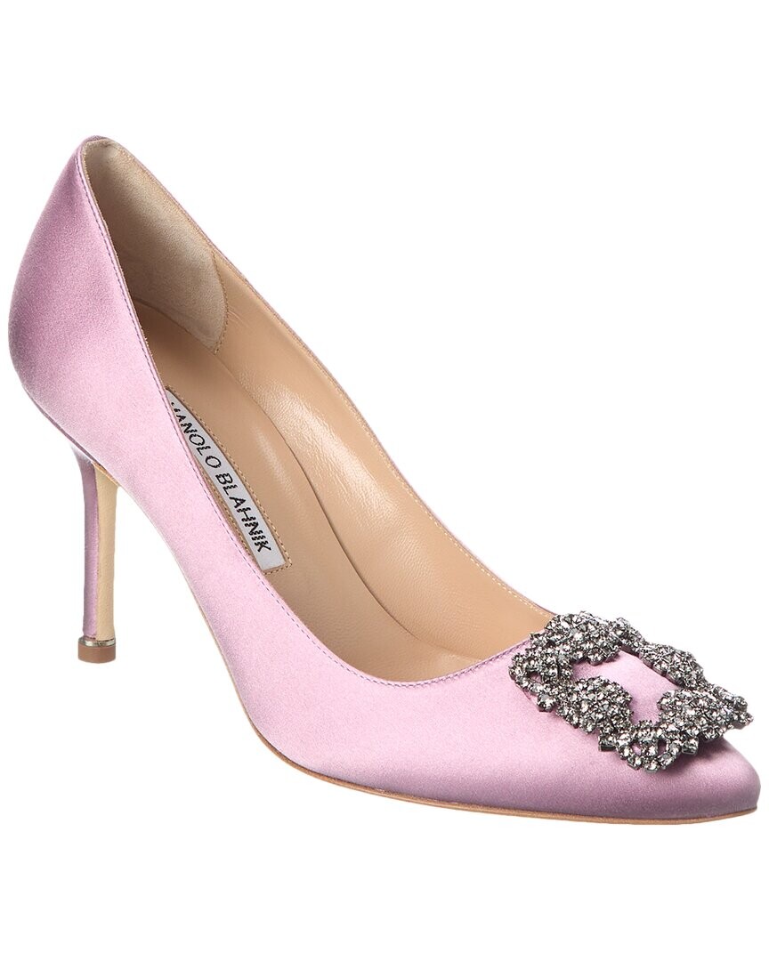 

Атласные туфли Manolo Blahnik Hangisi 90, фиолетовый