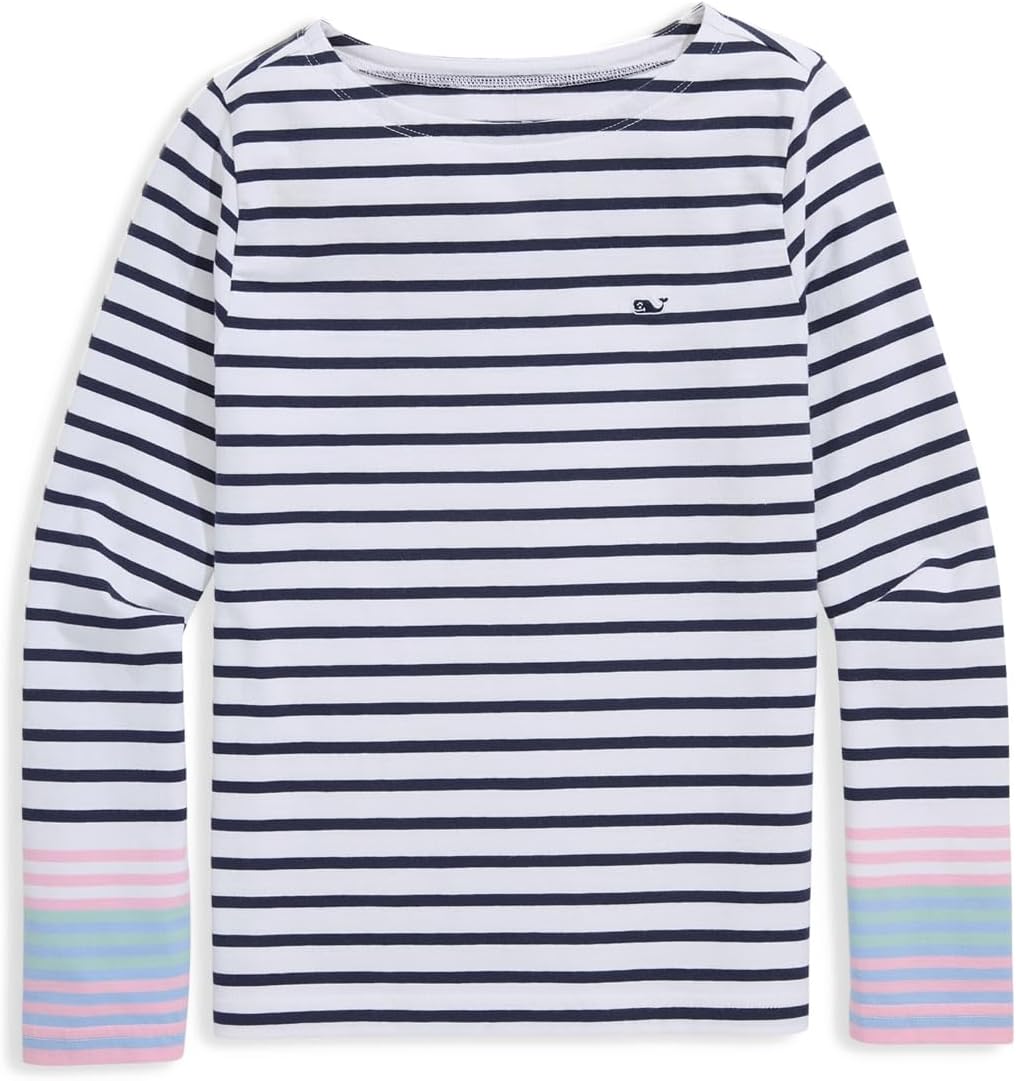 

Футболка Vineyard Vines Kids Boatneck Tee, цвет Engineer Stripe White