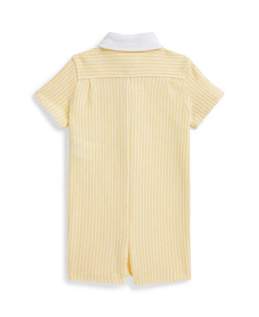 Детский полосатый оксфордский комбинезон для мальчиков Polo Ralph Lauren, wicket желтый мультиколор — фото 2