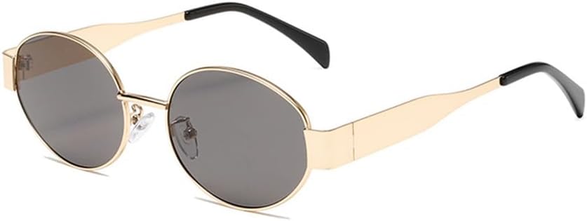 

Ретро овальные солнцезащитные очки для женщин и мужчин, модные солнцезащитные очки, классические очки с защитой от УФ-излучения UV400, стильные солнцезащитные очки для мужчин KTUCN, Gold Grey