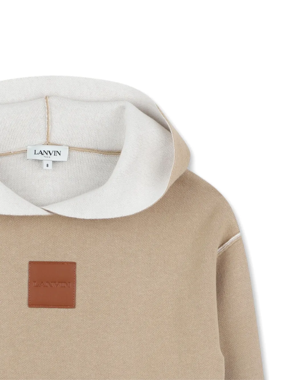 Худи с нашивкой-логотипом Lanvin Enfant, нейтральный — фото 3
