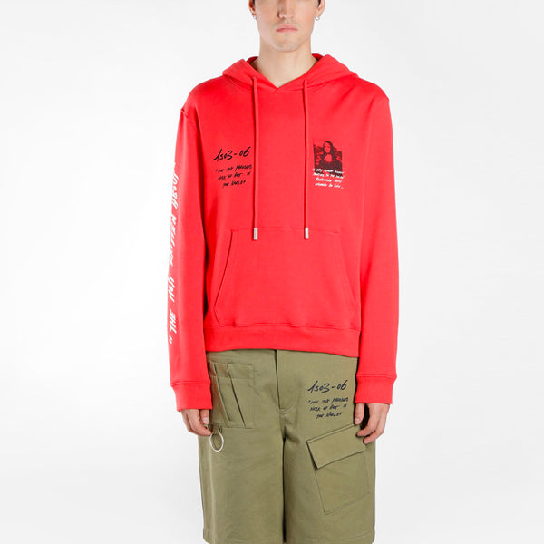 Толстовка men's mona lisa printing loose fit red Off-White, красный — фото 2