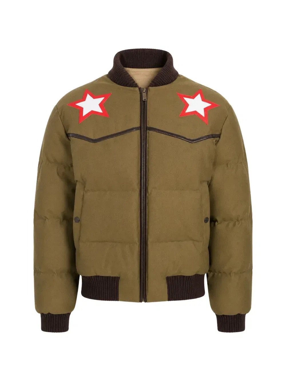 Стеганая куртка со звездами Dsquared2, зеленый