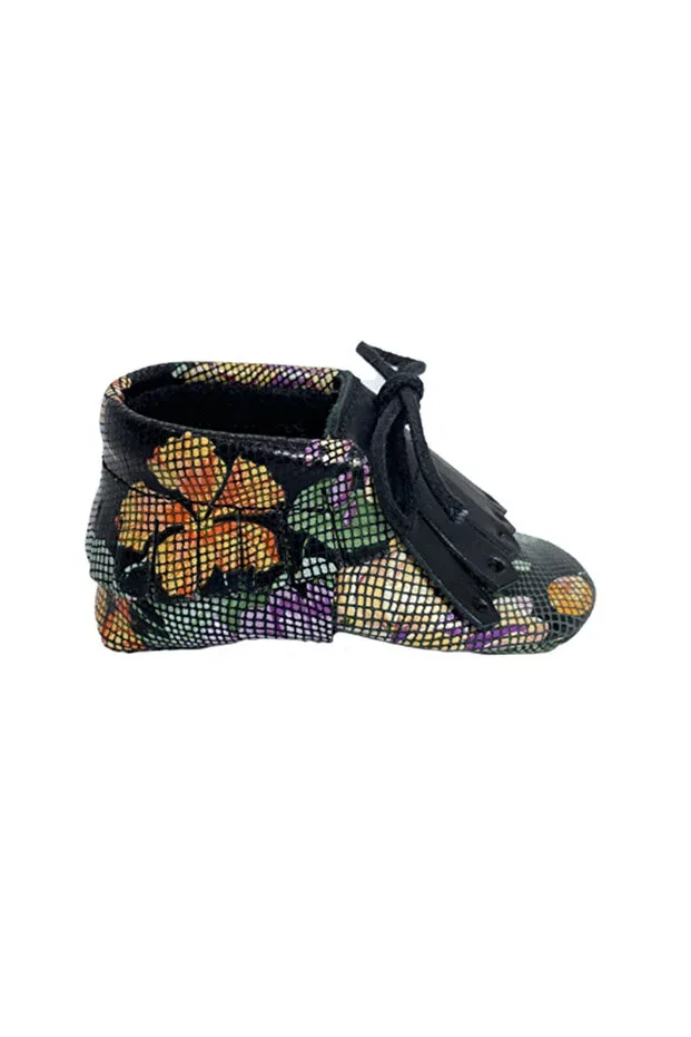 Детские кожаные туфли для мальчиков с кисточками Evokids, Black — фото 4