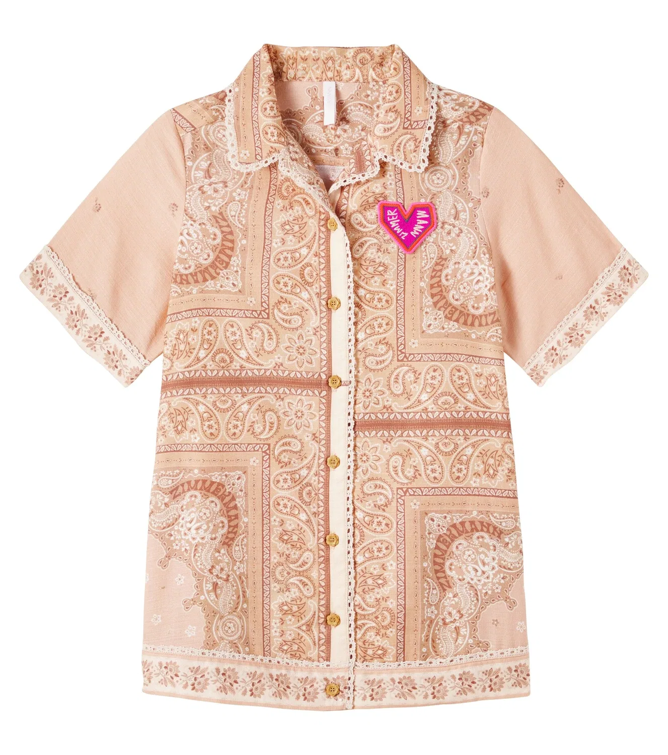 Платье с принтом Zimmermann Kids, коричневый