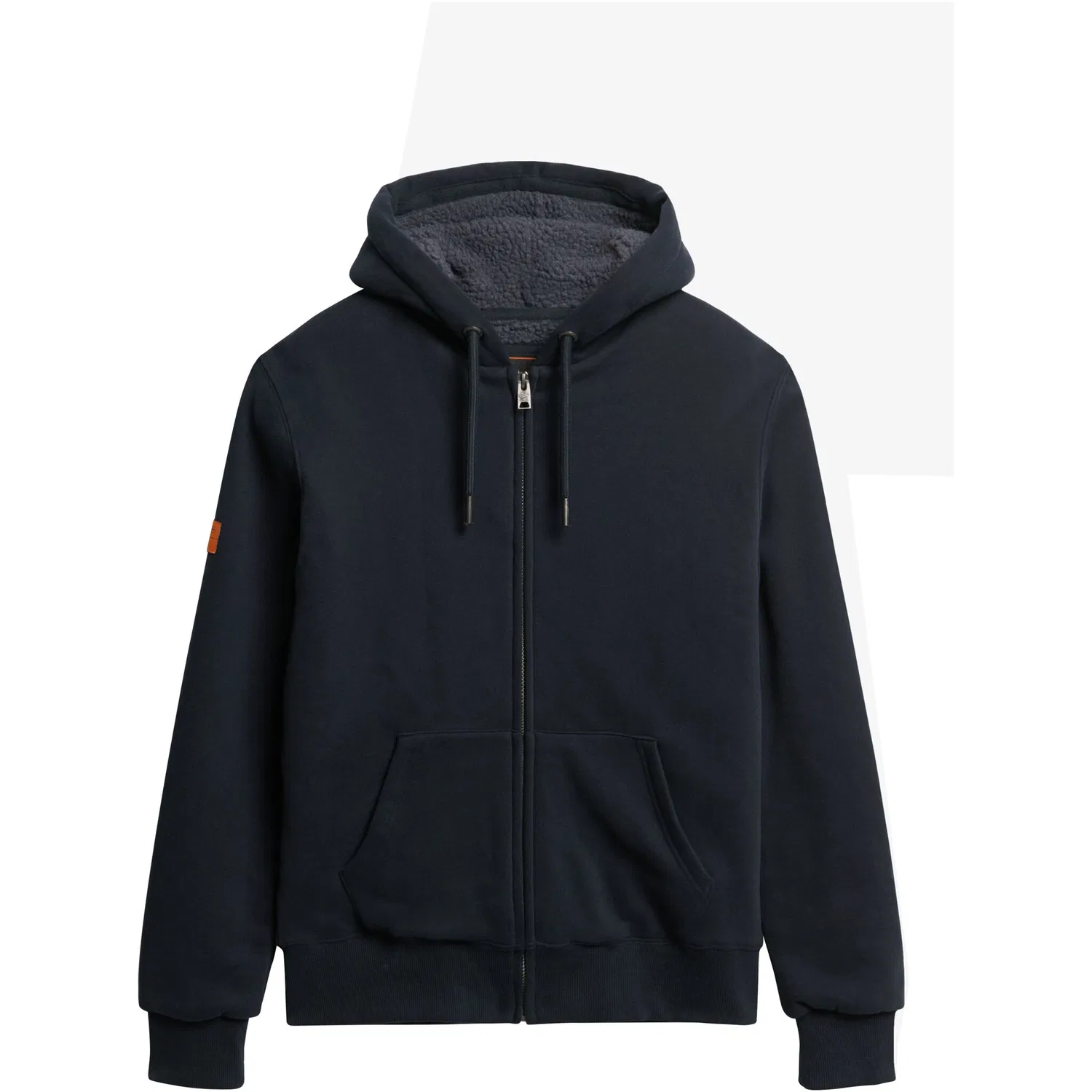 Мужской худи на молнии с принтом Borg Lined Ziphood Superdry, Eclipse Navy — фото 4