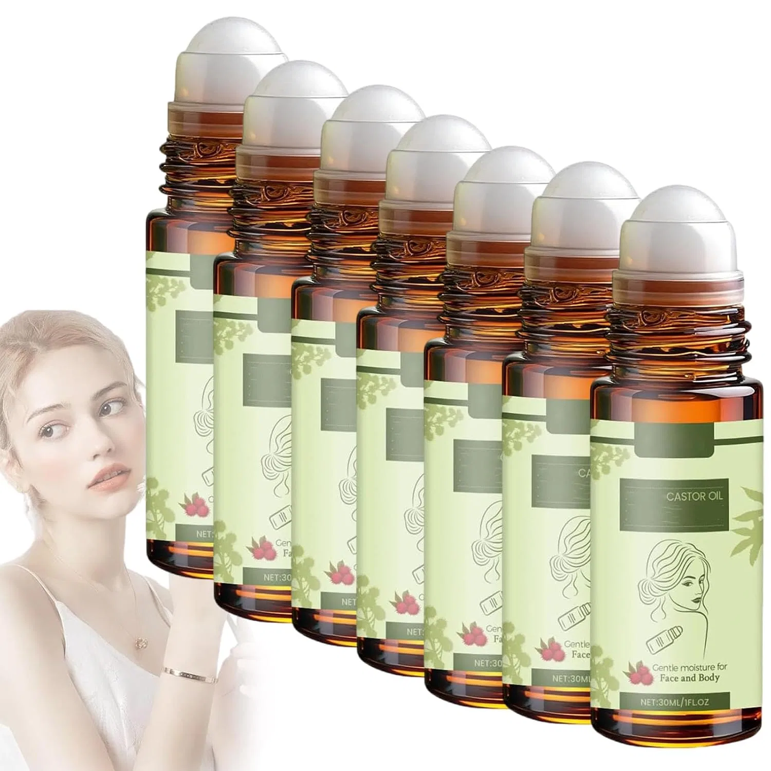 Рициновое масло ролл-он, JIAOY, 7 шт., 30 мл, 7PCS