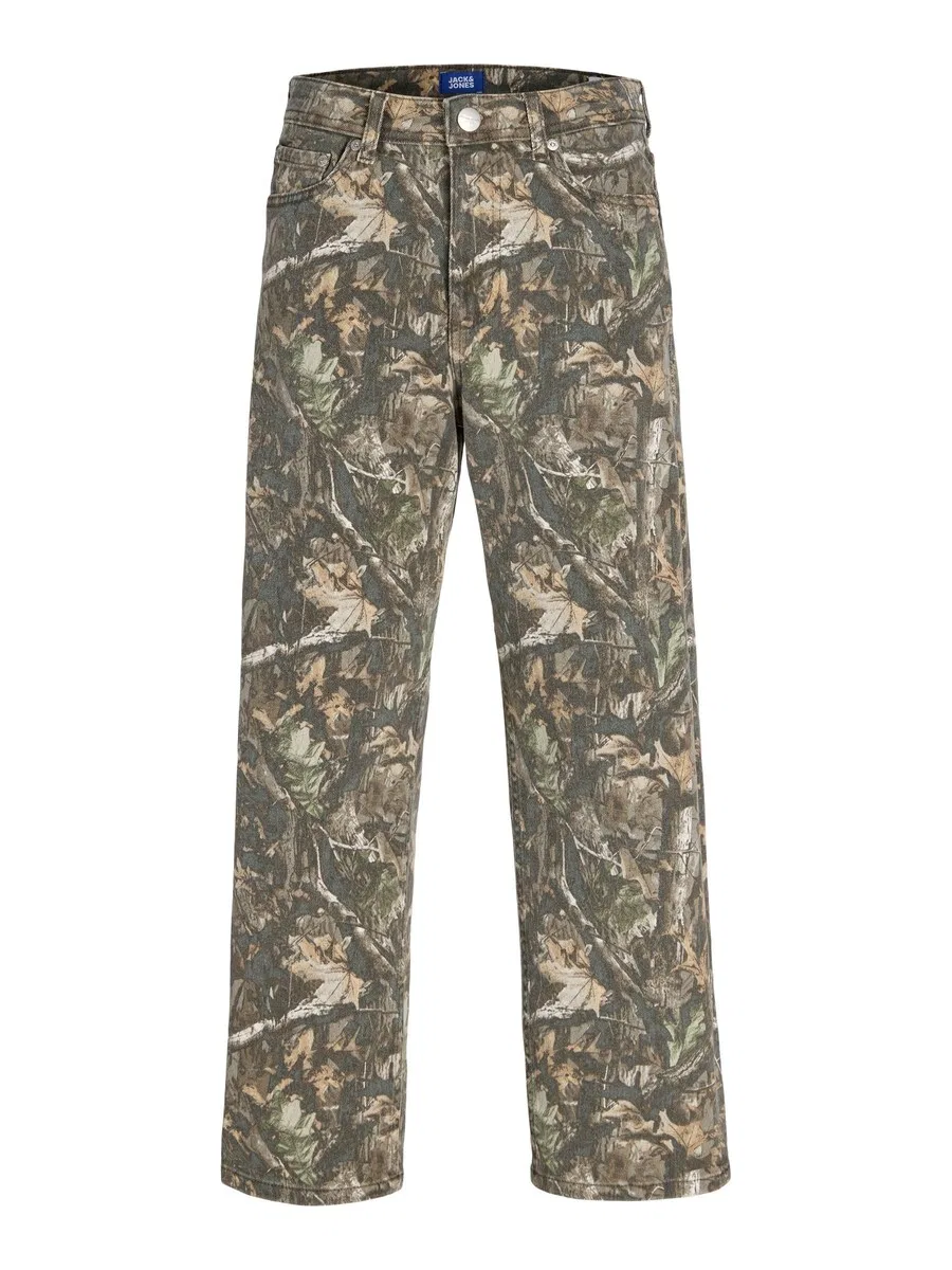 Джинсы Jack & Jones Junior Baggy Jeans 'JPSTALEX ANTONIO' цвета хаки, темно-зеленый