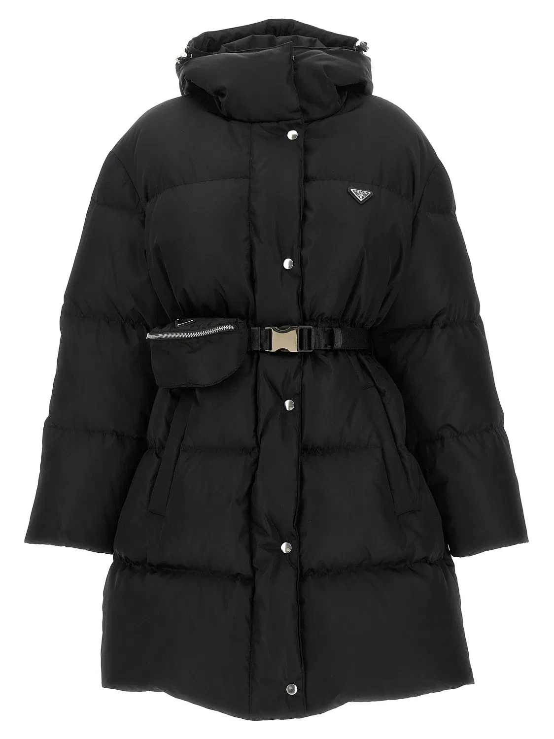 Пуховик из Re-Nylon Prada, черный