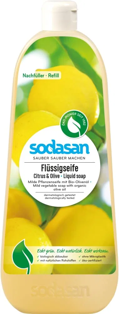 Жидкое мыло Citrus & Olive, Refill, SODASAN, 18 x 1 л