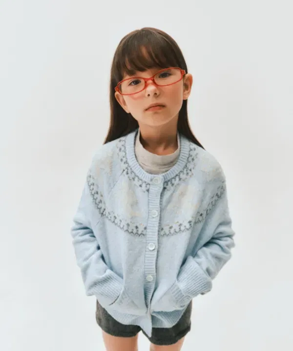 Кардиган вязаный, Ангел праздника, Satur Kids, голубой — фото 2