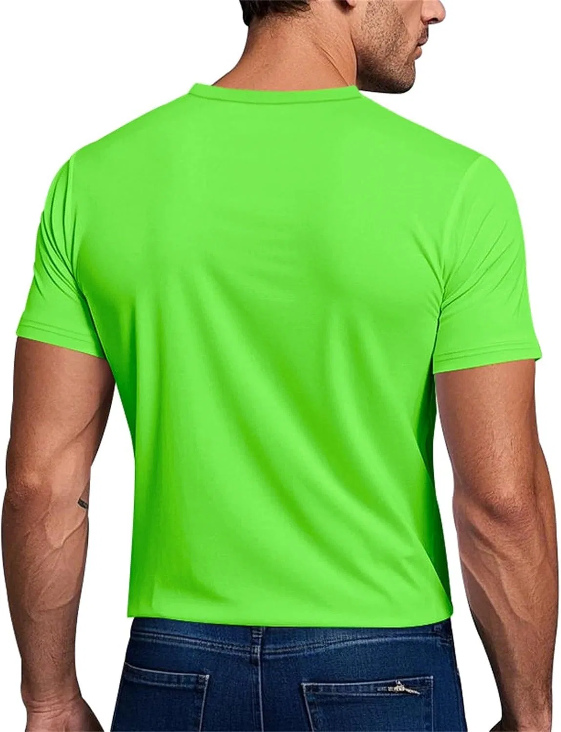 Мужская спортивная футболка с быстросохнущей тканью Mesh Athletic Workout, Green — фото 4