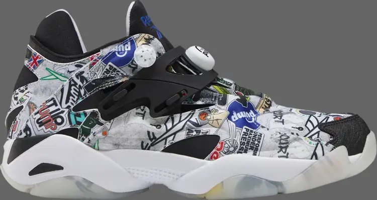 

Кроссовки pump court 'sticker city - white black' Reebok, белый