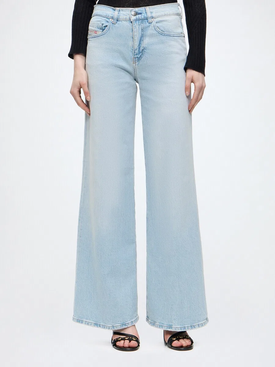 Джинсы DIESEL Wide leg Jeans '1978 D-AKEMI' светло-голубого цвета — фото 2
