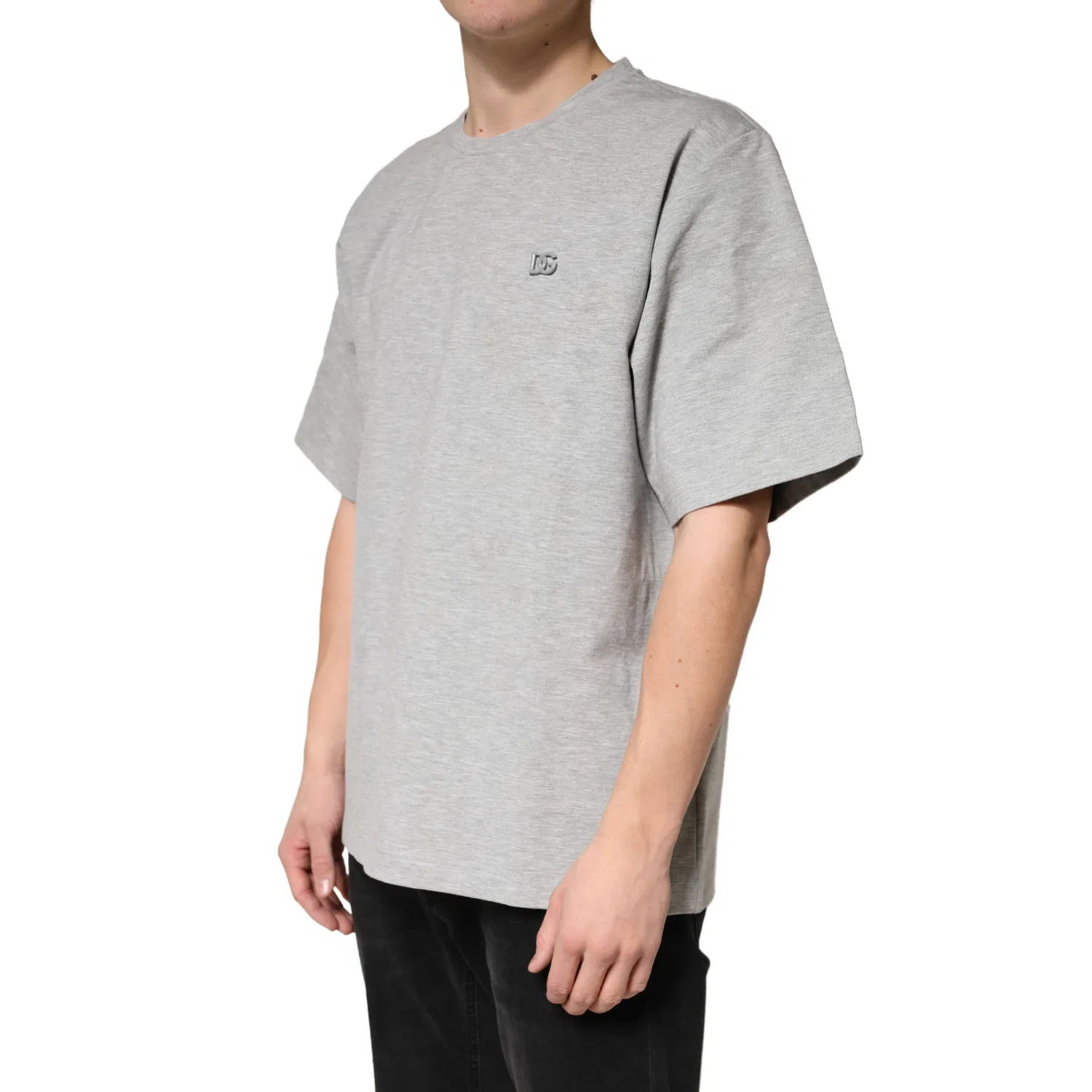 Мужская футболка с коротким рукавом с логотипом Crewneck T-Shirt Dolce & Gabbana, Gray — фото 3