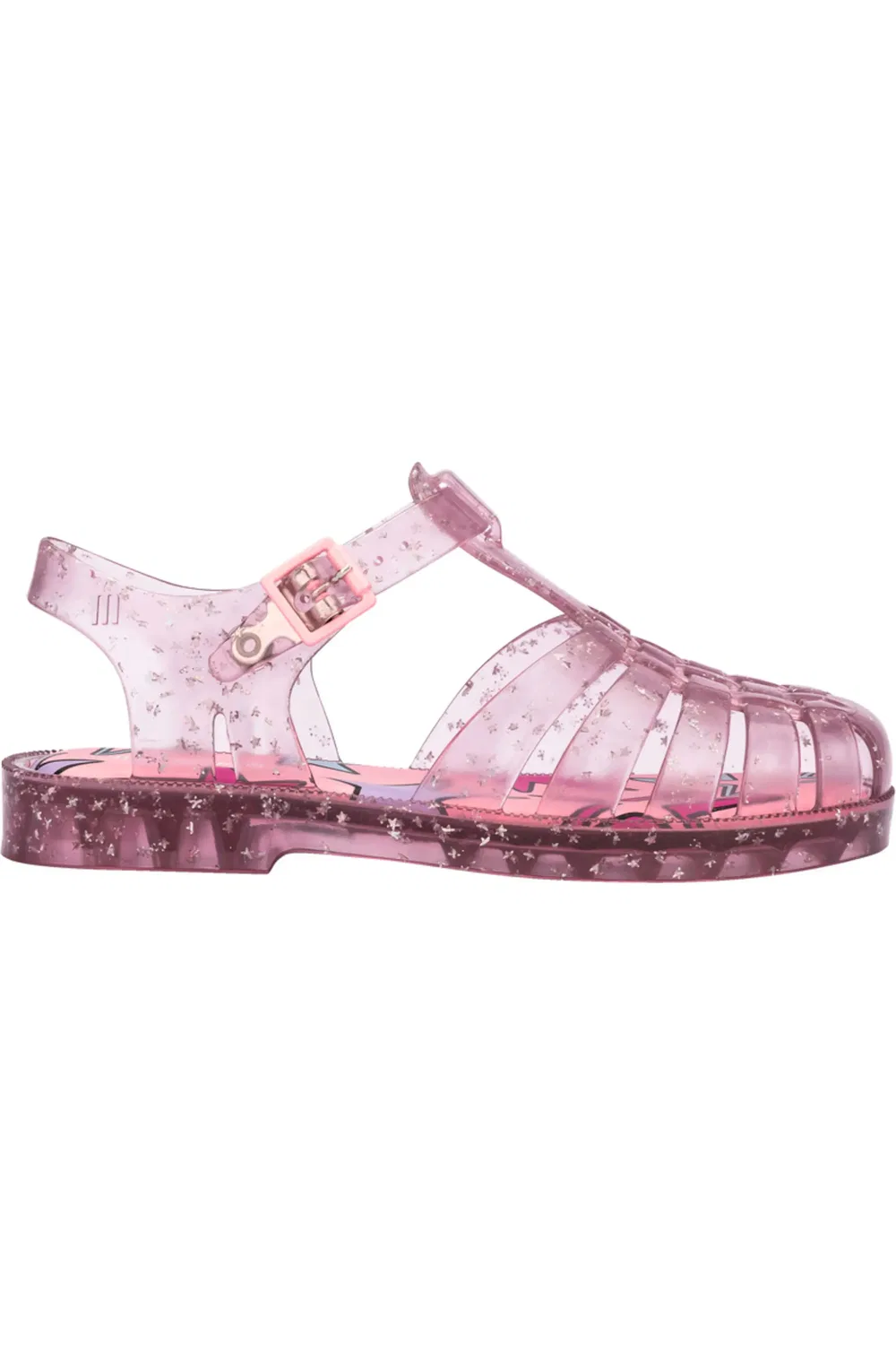 Сандалии детские с металлическим принтом Possession Mini Melissa, Glitter Pink — фото 2