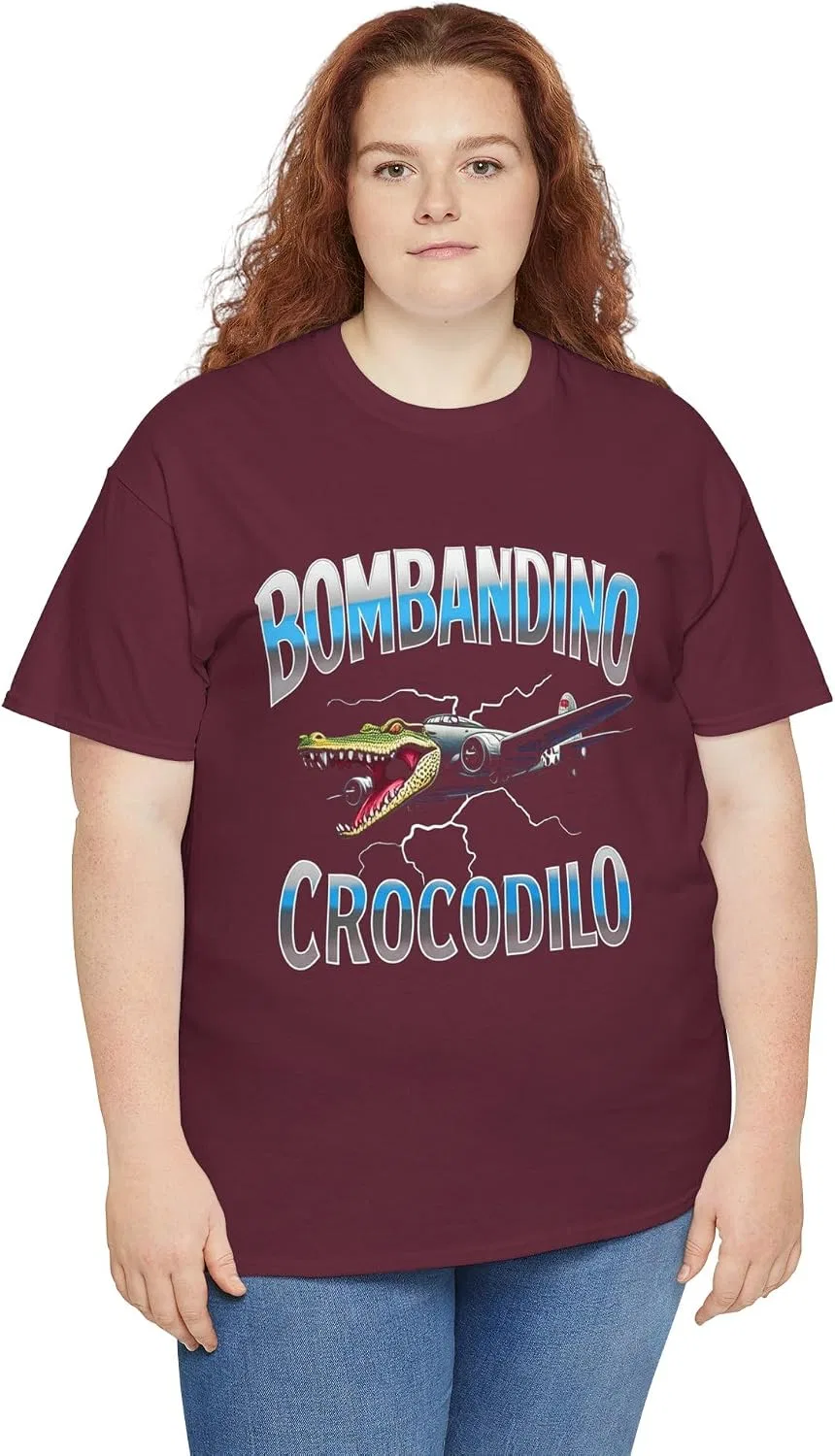 Футболка с принтом Bombandino Crocodilo, бордовый — фото 4