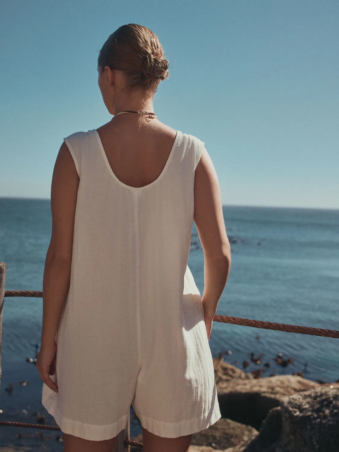 Комбинезон Double Cloth Romper Next, белый — фото 3
