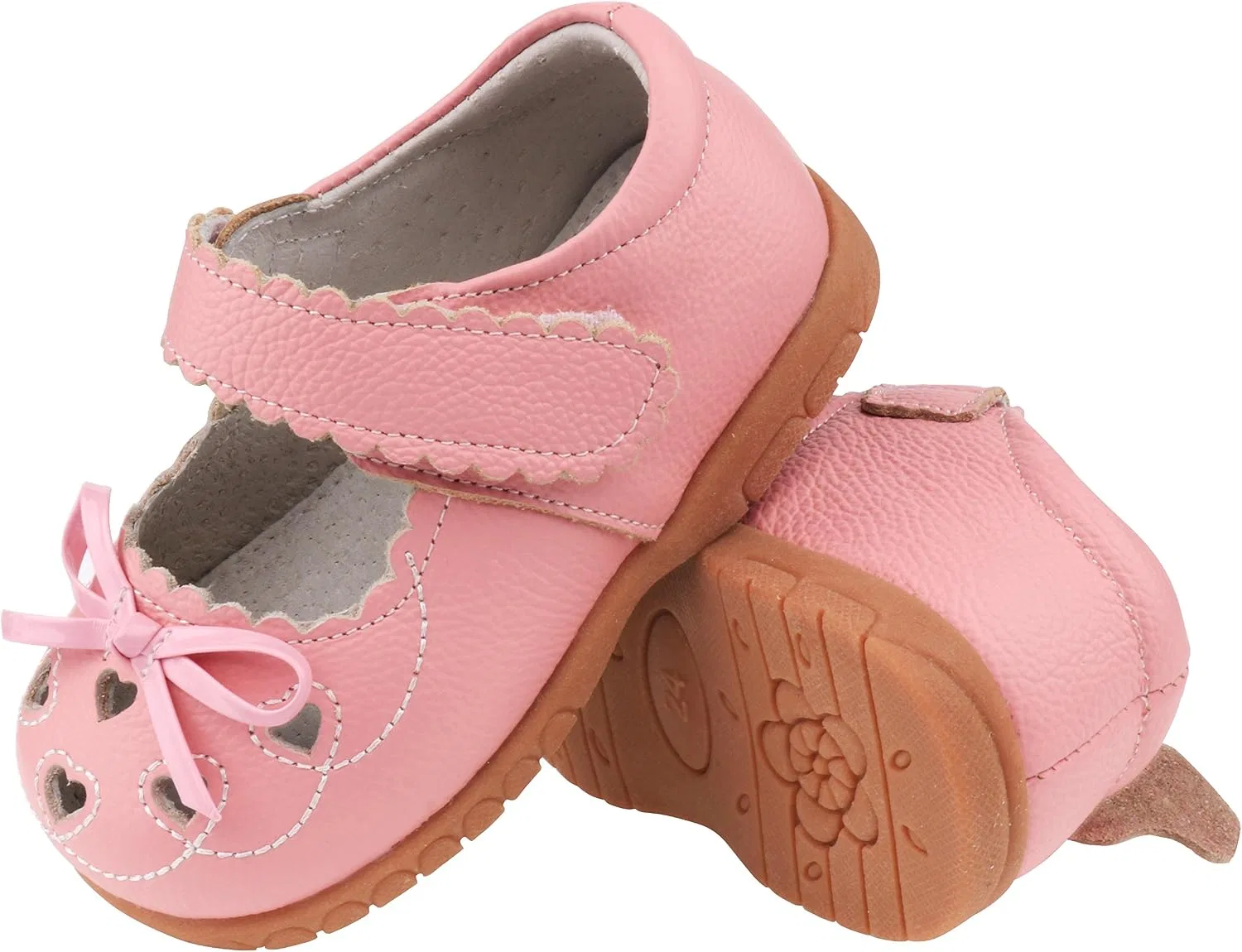 Детские туфли Мэри Джейн с кожаными бантами Femizee, Pink Bow — фото 4