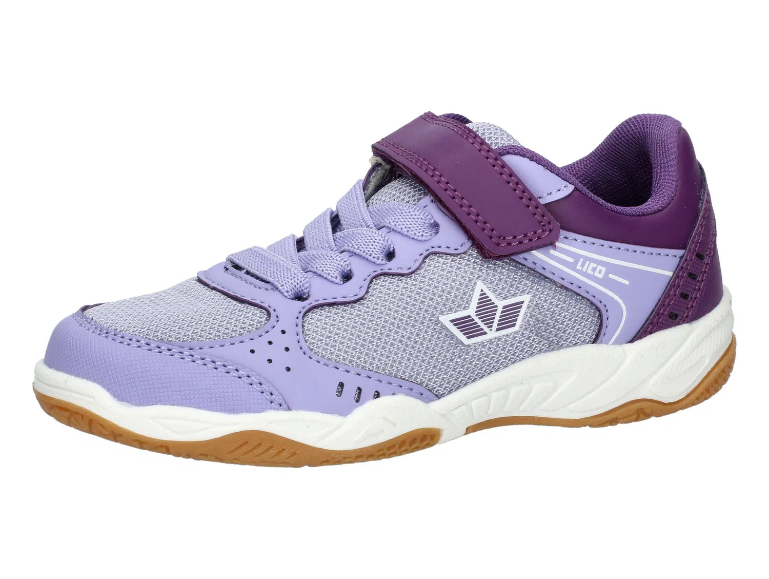 Детские спортивные кроссовки с липучкой Lico Speed Indoor VS, Dark Lilac