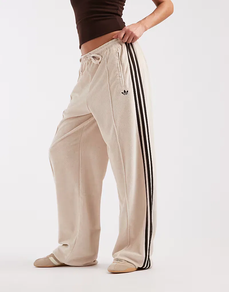 Спортивные брюки Adidas Originals из махровой ткани, бежевый — фото 2