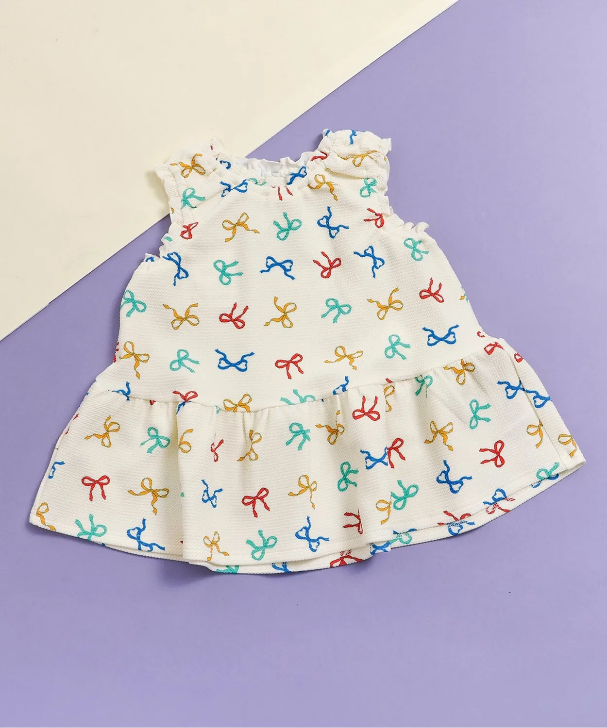 Детский топ для девочек без рукавов с принтом, набор с шортами, Peplum Top, apres les cours, Ivory