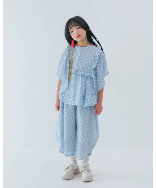 Детские штаны из органзы с принтом alphabet Saks Blue unica, Saks Blue — фото 4
