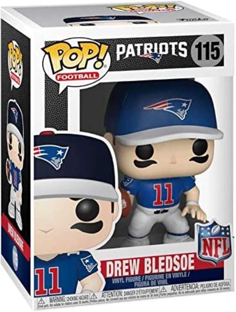 

Фигурка Funko POP! NFL: Drew Bledsoe New England Patriots Bundle with Protector Case