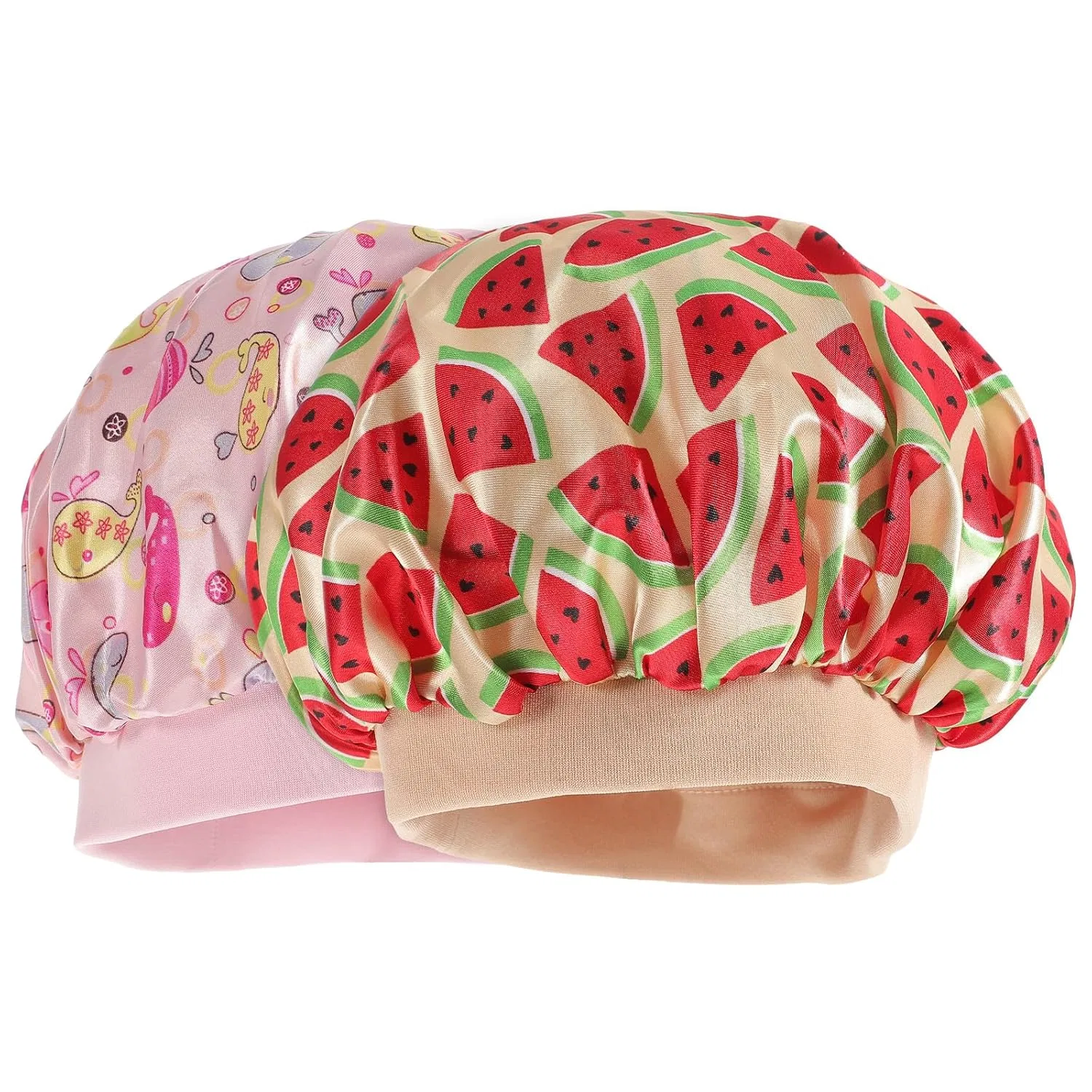 Шапочка для душа Satin, JHKNNK, набор 2 шт, 27x27x1 см, Pink