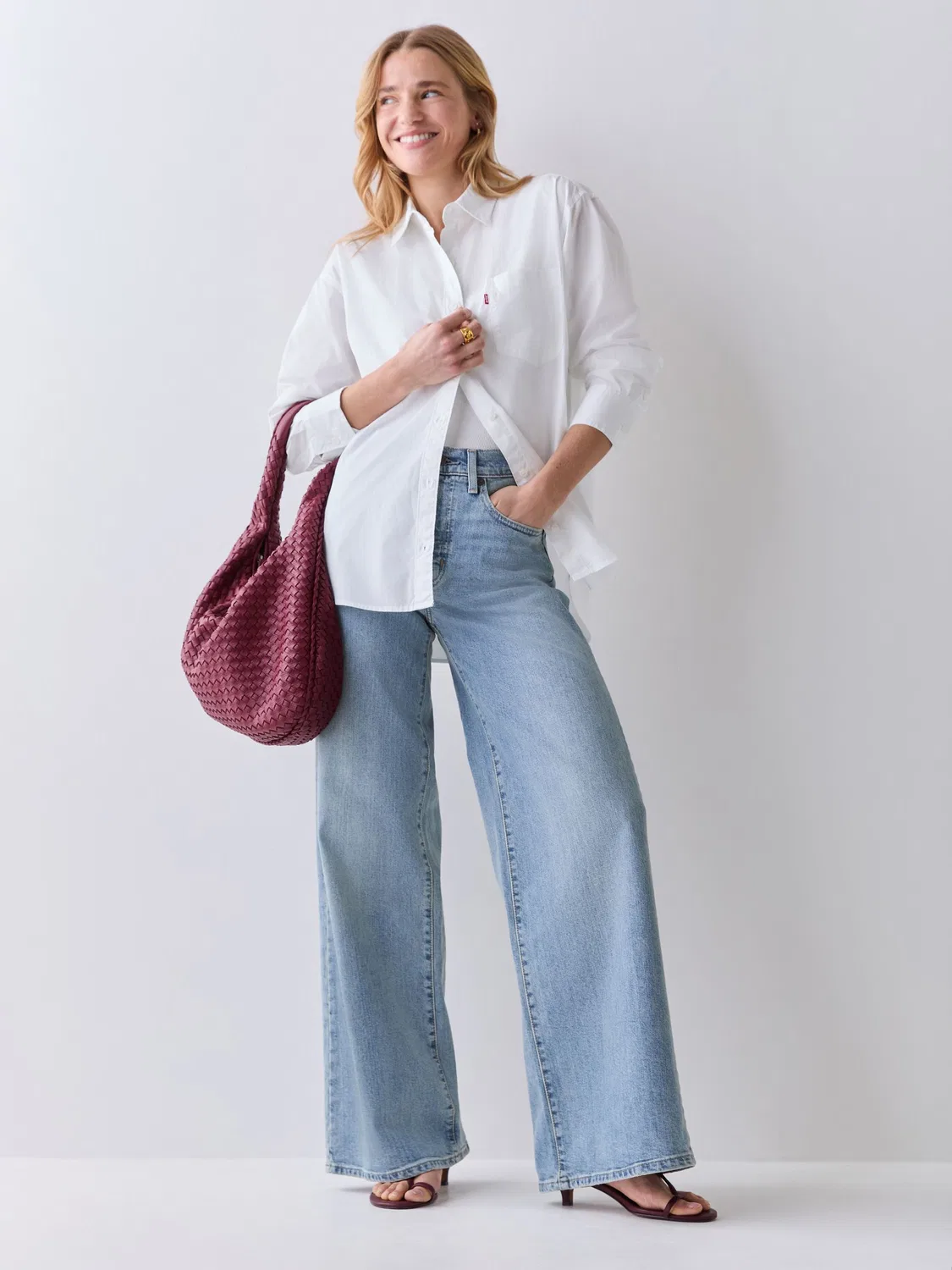 Джинсы с завышенной талией, широкие Levi's, Headwinds Ahead Blue