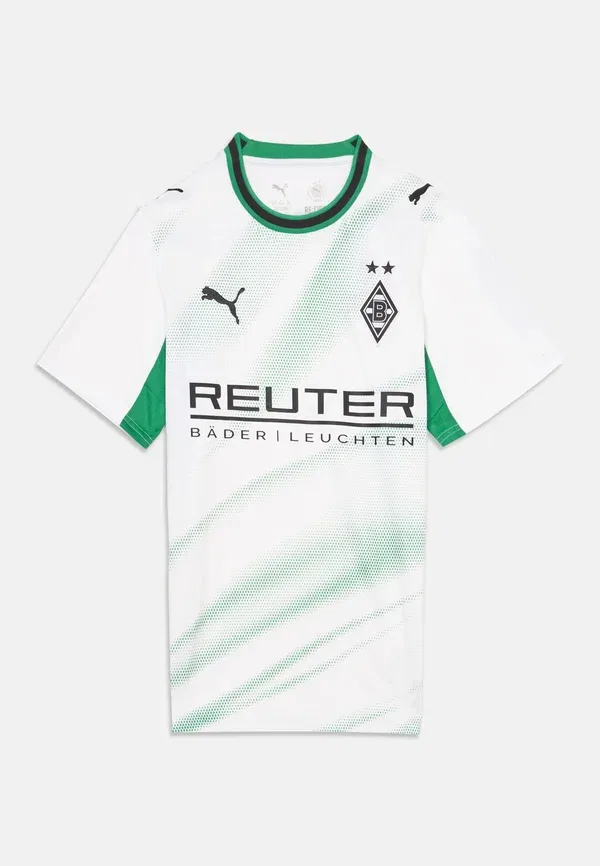 Футболка с короткими рукавами из полиэстера Borussia monchengladbach home replica unisex Puma, White, Archive Green, белый/зеленый