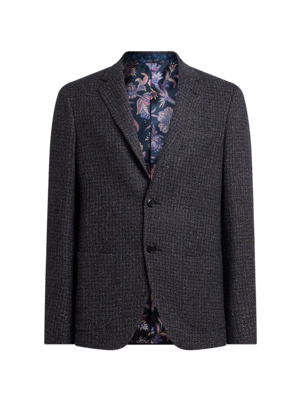 Однобортный жакет из букле из смесовой шерсти Etro, синий