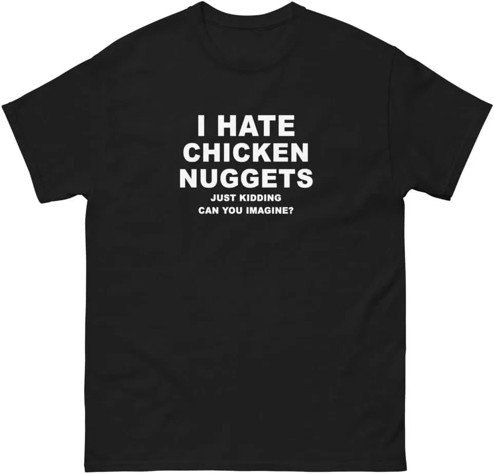 Мужская футболка с принтом I Hate Chicken Nuggets, Black