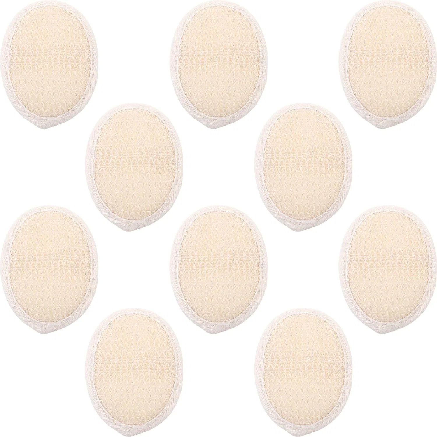 Одноразовые мочалки для пилинга из натуральной люфы, 10 шт, Beige Yardwe