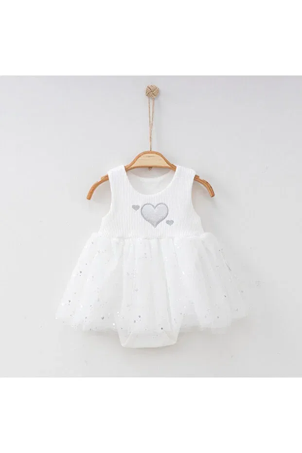Детское боди для девочек с принтом Neocotton, Heart-White